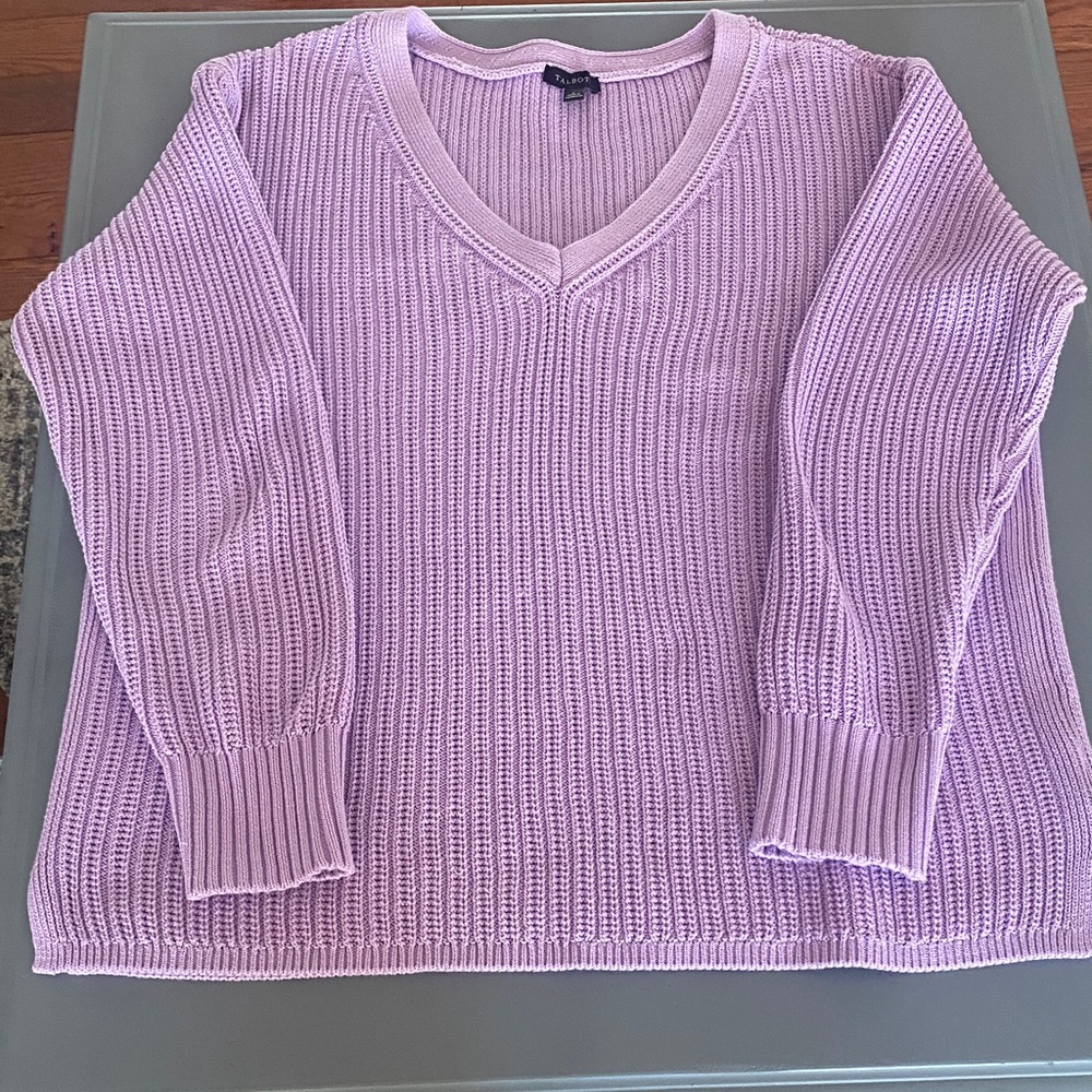 Talbots Lilac V-Neck Sweater